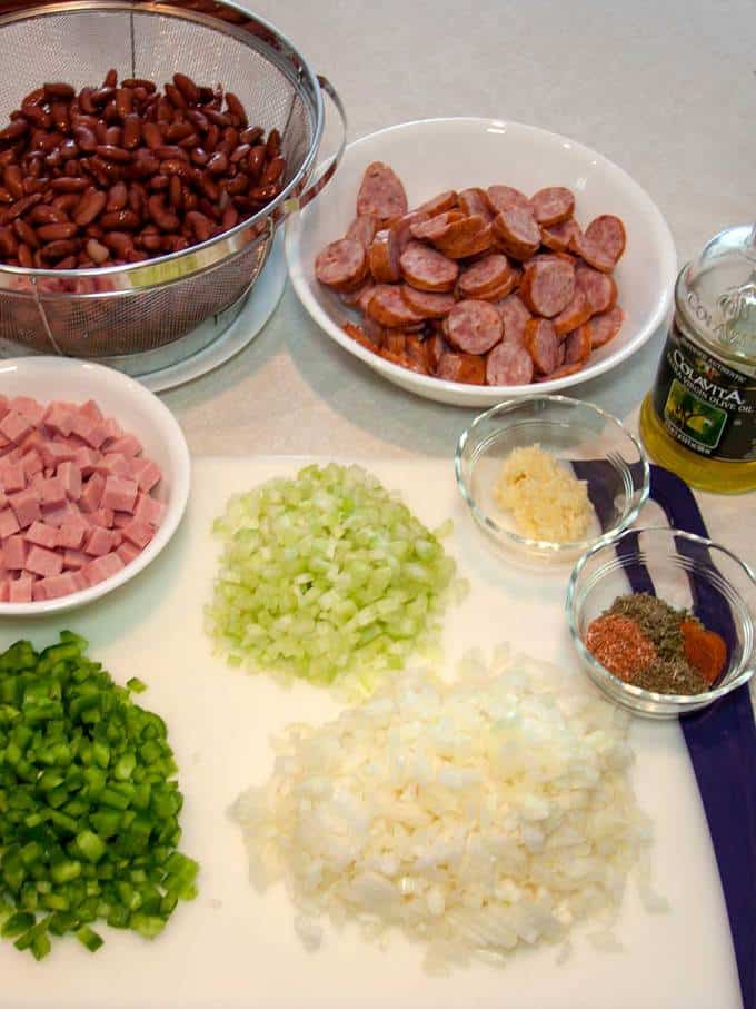 Ingredients for Red Beans and Rice
