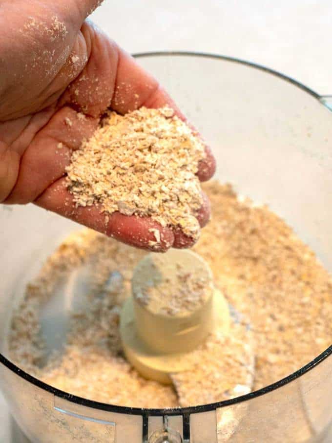 Ground Oats for Oatmeal Spice Shortbread.