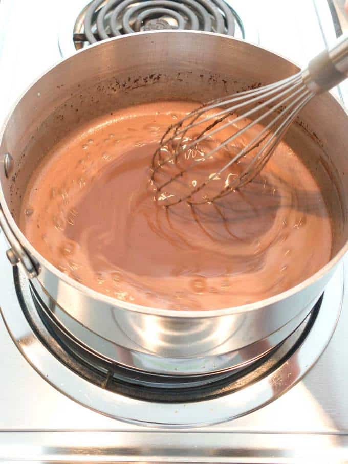 Stirring Mixture for Chocolate Ice Cream
