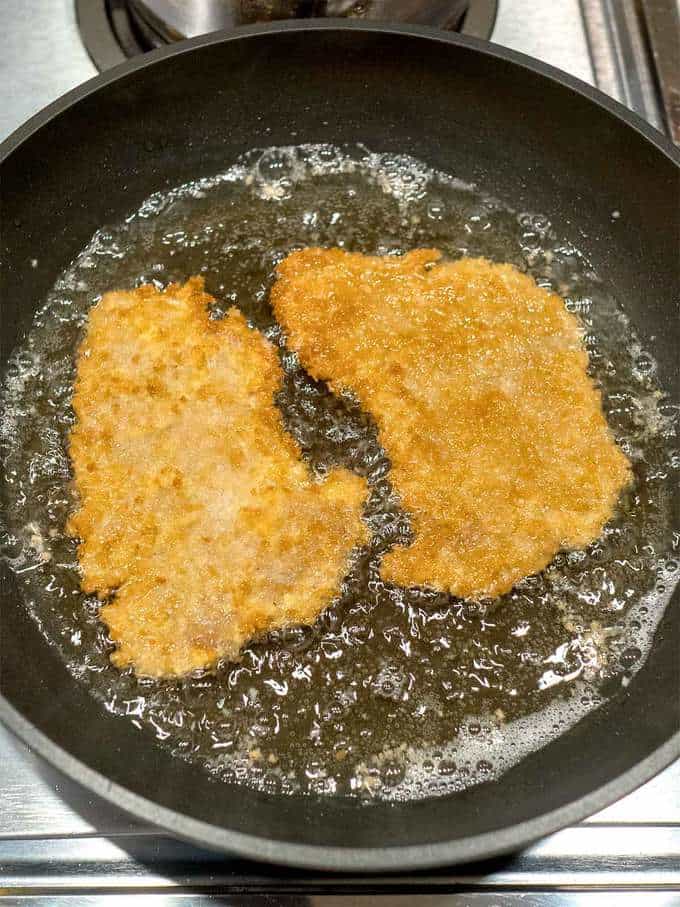 Cooking the Pork Milanese