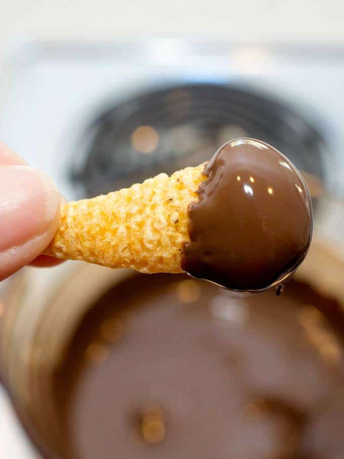 Filled Bugle dipped in Chocolate