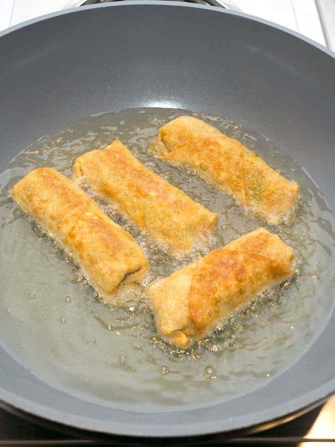 Cooking the Egg Rolls