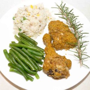 Baked Pecan Chicken with Mardi Gras Rice