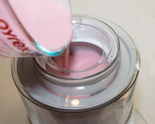 Pouring mixture into Ice cream machine