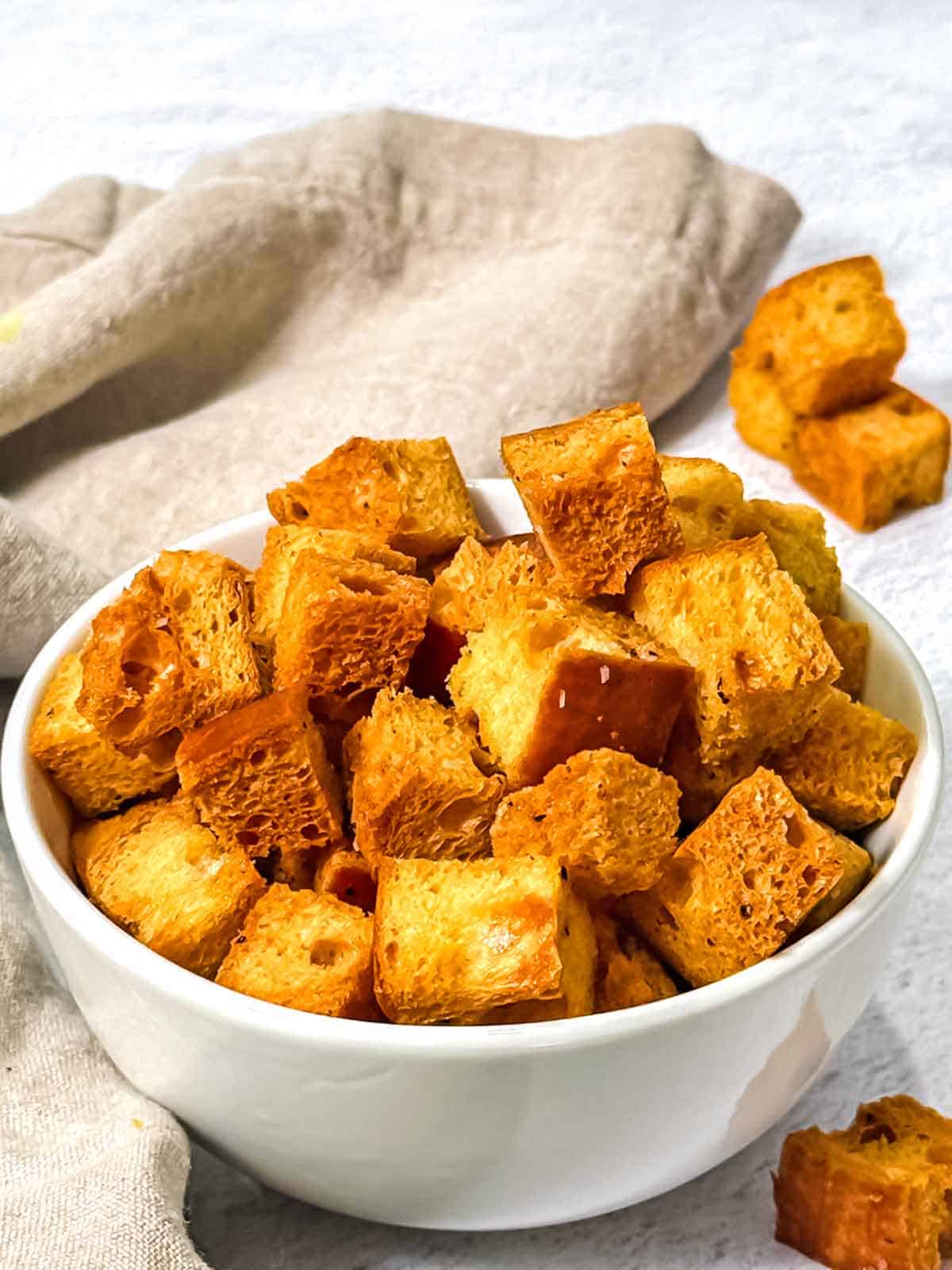 Homemade croutons.