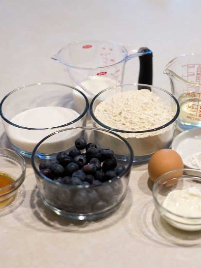 Ingredients for Blueberry Mini Muffins