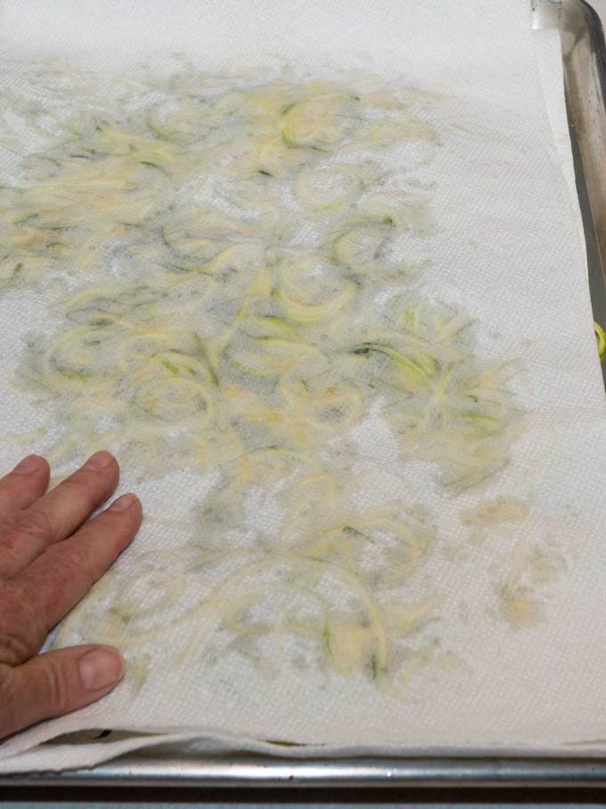 Blotting Zoodles dry