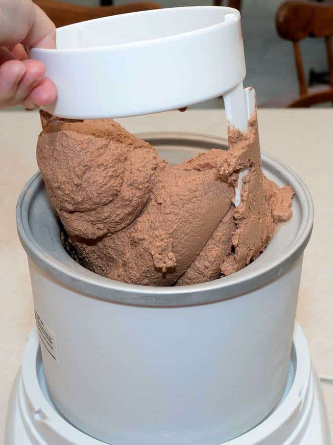 Removing from ice cream machine