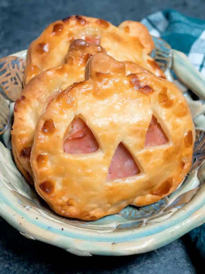 Jack O'Lantern Ham and Swiss Hand Pie