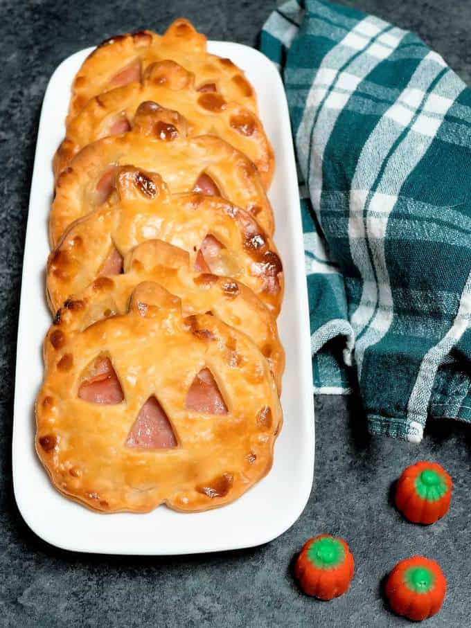 Jack O'Lantern Ham and Swiss Hand Pie