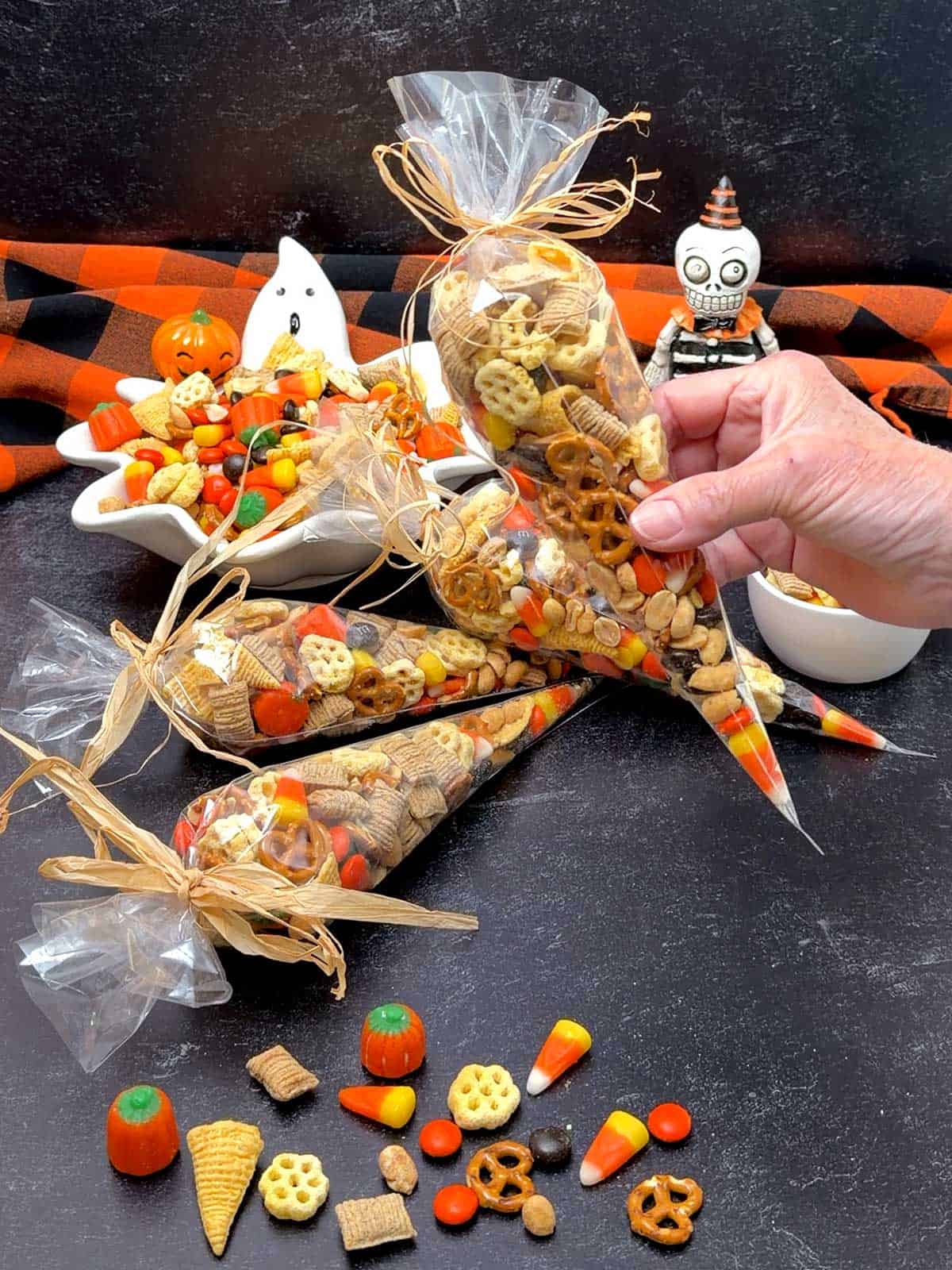 Monster Munch packaged in a cone treat bag.