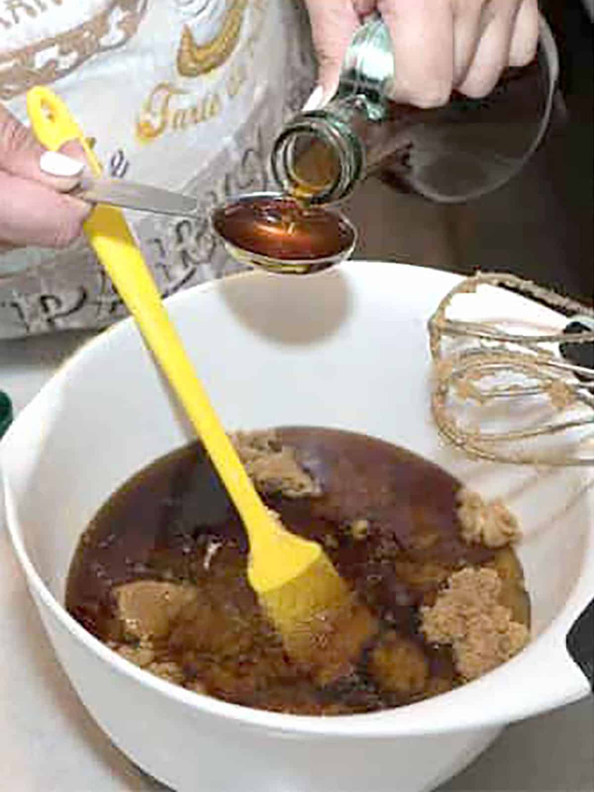 adding karo syrups and vanilla extract