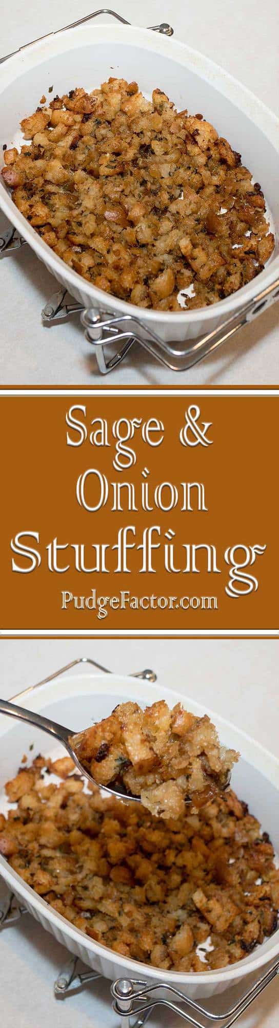 Classic Sage and Onion Stuffing is a snap to make with just a few ingredients.