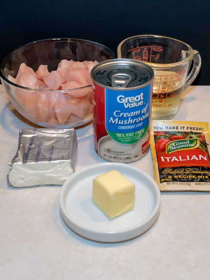 Ingredients for Slow Cooker Chicken Stroganoff
