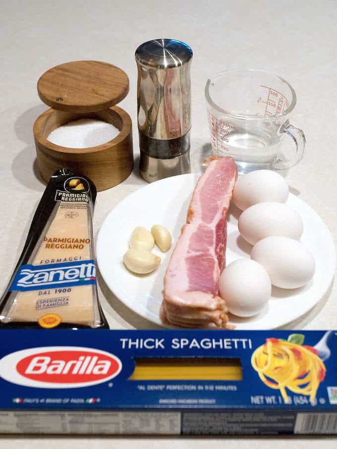 Ingredients for Spaghetti Carbonara