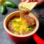 smashed pinto beans.