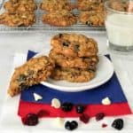 Red, white and blue oatmeal cookies