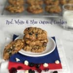 Red white and blue oatmeal cookies