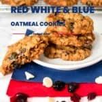 Red White and Blue Oatmeal Cookies.