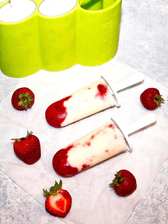 Strawberries and Cream Popsicles - Cool and Refreshing