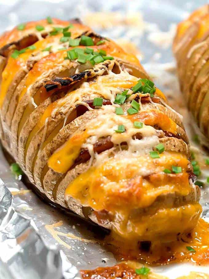 Cheesy Bacony Hasselback Potatoes