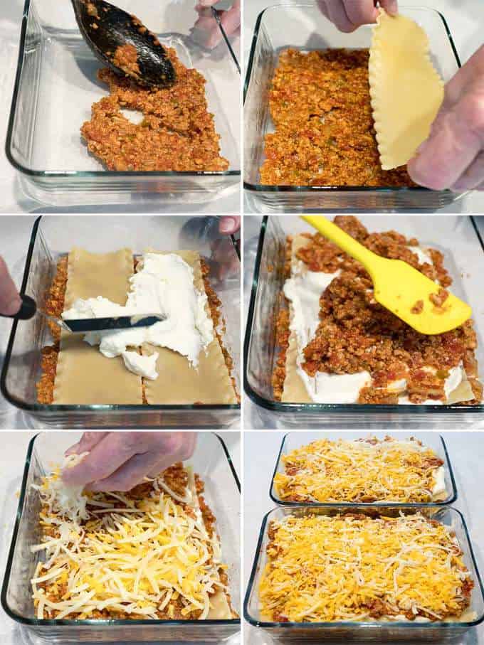 Building the Six Cheese Turkey Lasagnas