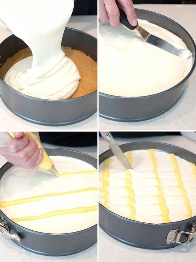 Finishing the No-Bake Lemon Curd Icebox Cheesecake