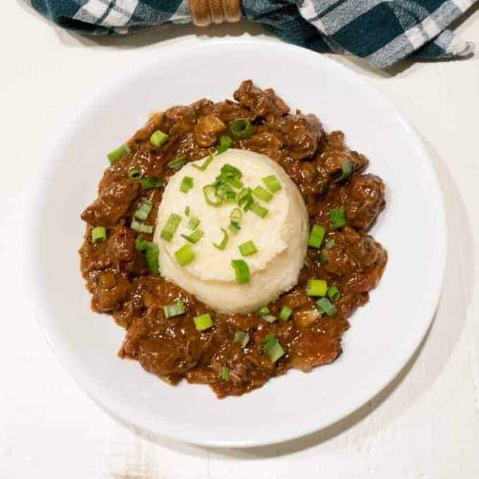 Beef Grillades and Smoked Gouda Grits Pudge Factor