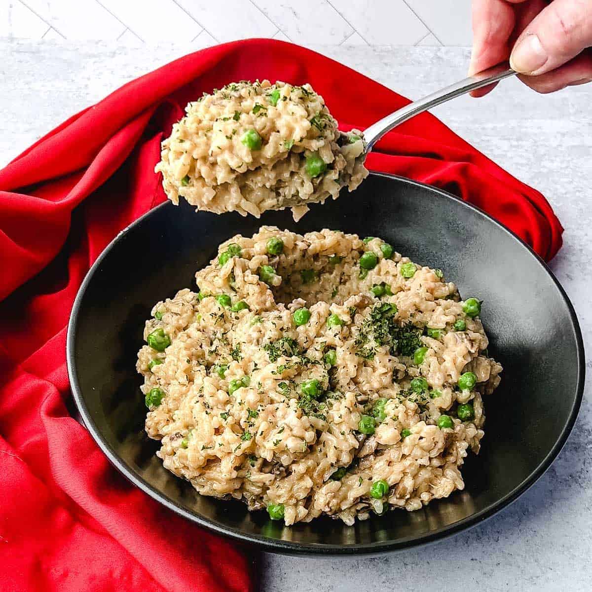 Instant Pot Mushroom Risotto with Peas