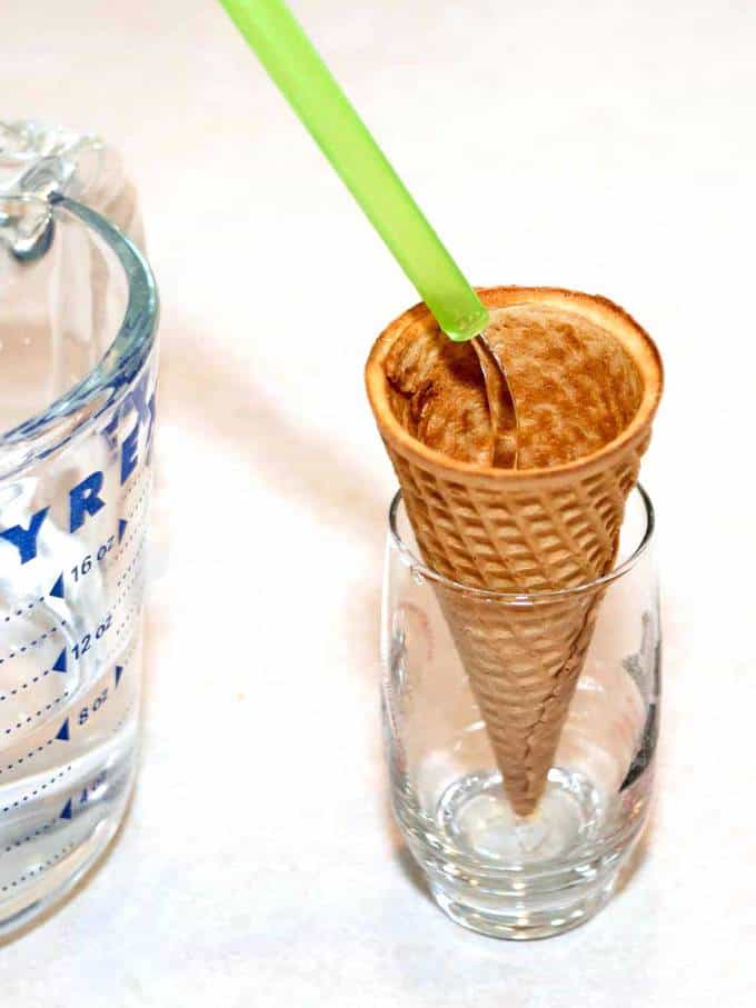 Putting water in Sugar Cone