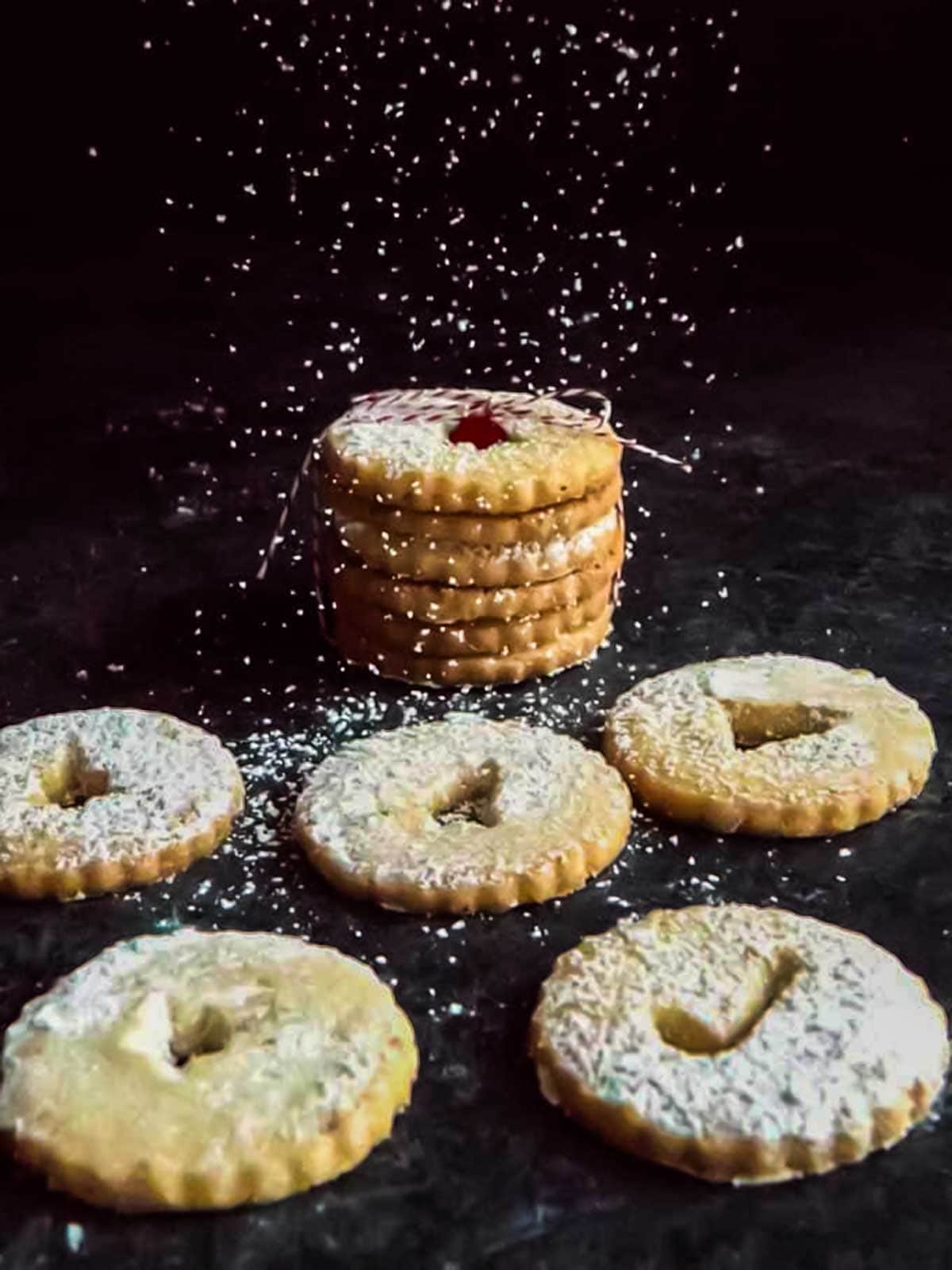 Traditional Austrian Linzer Cookies.