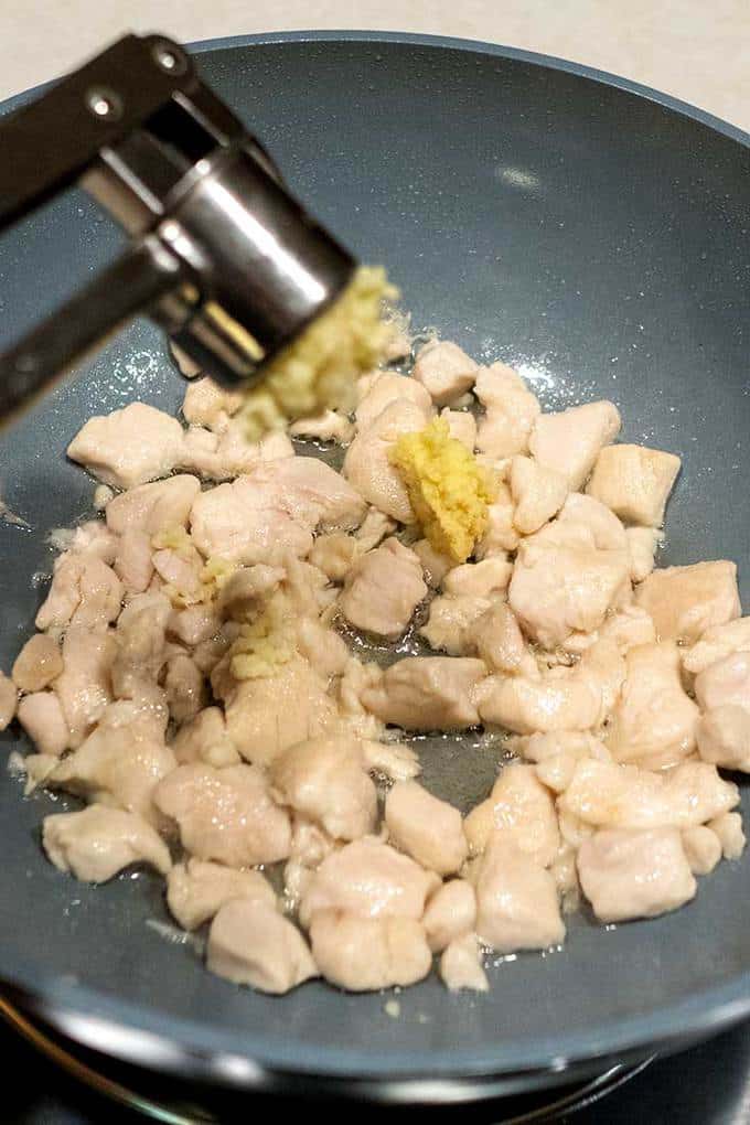 Adding Garlic to Bourbon Chicken