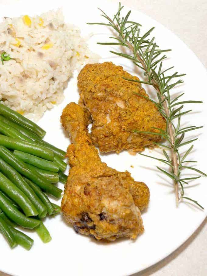 Baked Pecan Chicken with Mardi Gras Rice