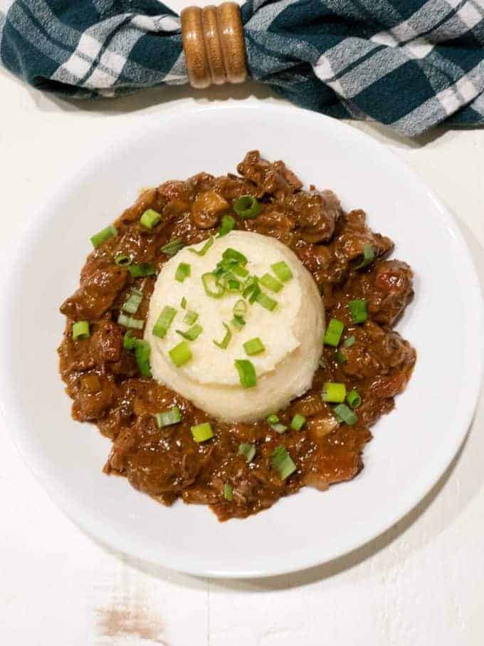 Beef Grillades and Smoked Gouda Grits