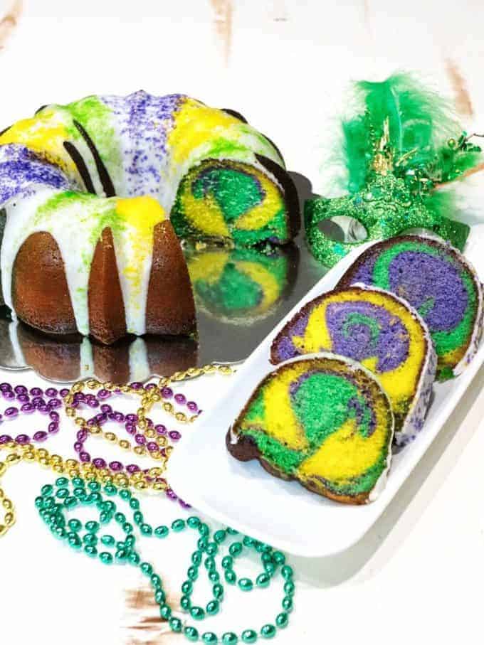 Mardi Gras Lemon Bliss Bundt Cake