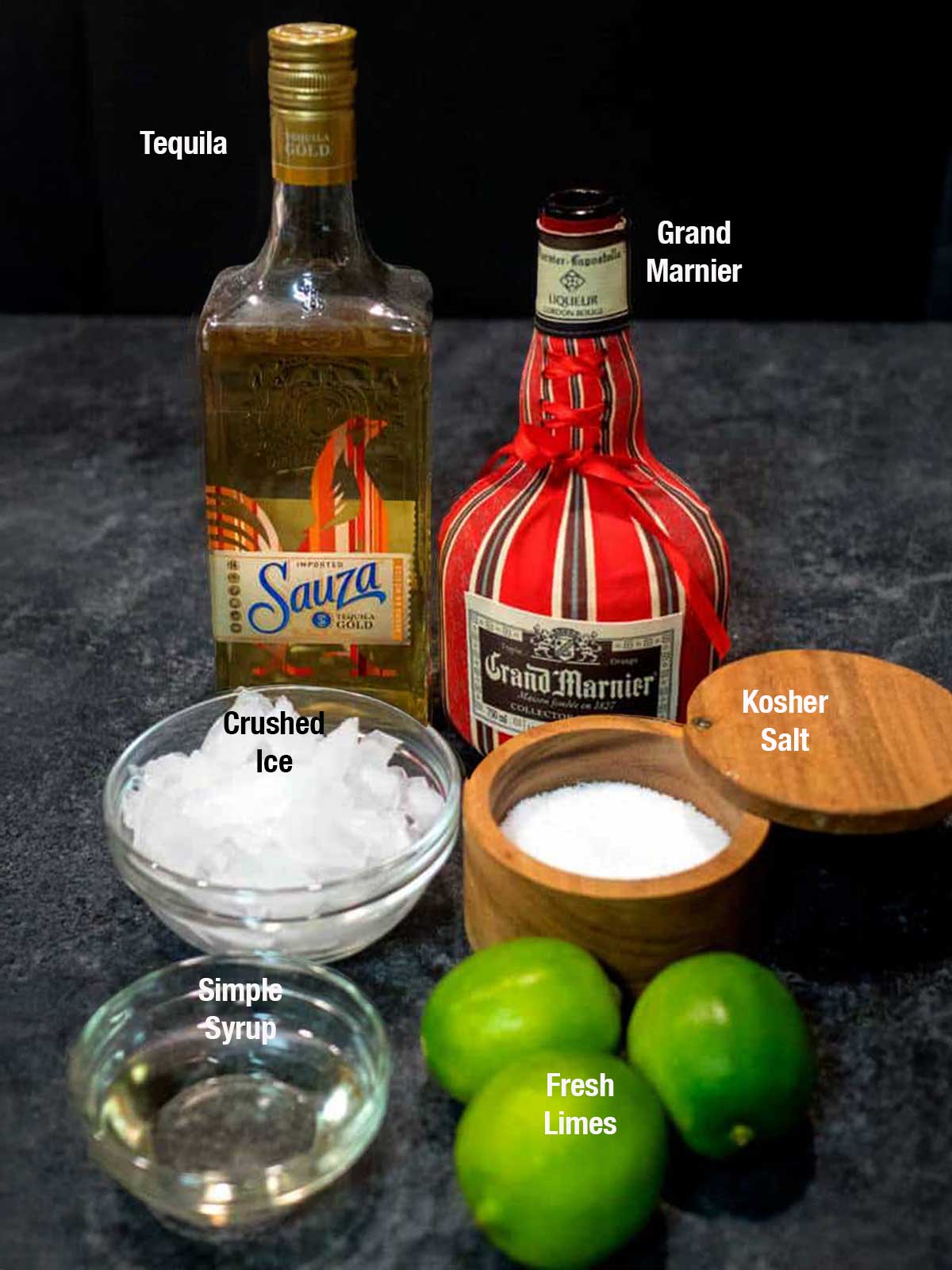 Ingredients for ultimate margarita.