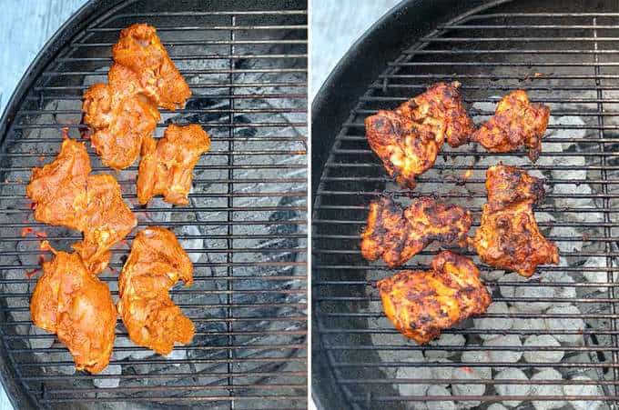 Grilling the Peri Peri Chicken