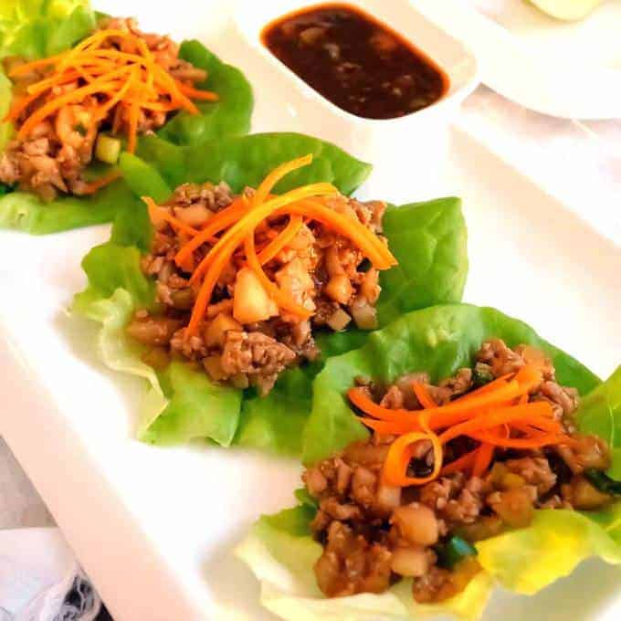 Easy Asian Lettuce Wraps with Spicy Dipping Sauce