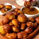 Pretzel bites with raspberry honey mustard dip.