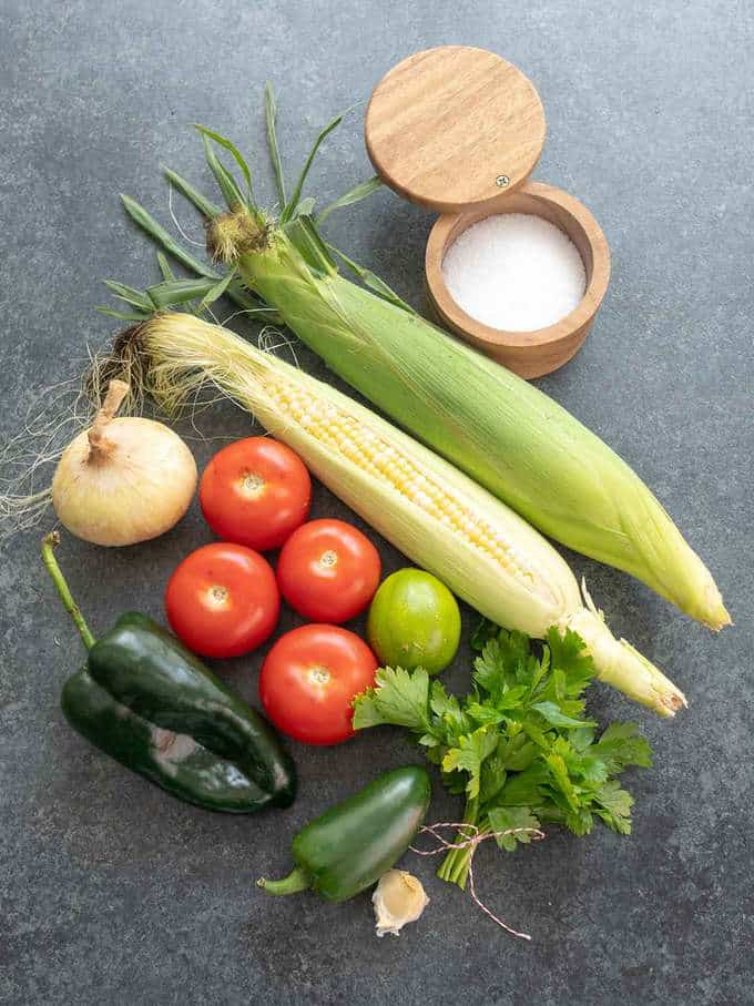 Ingredients for Fresh Sweet Corn Salsa