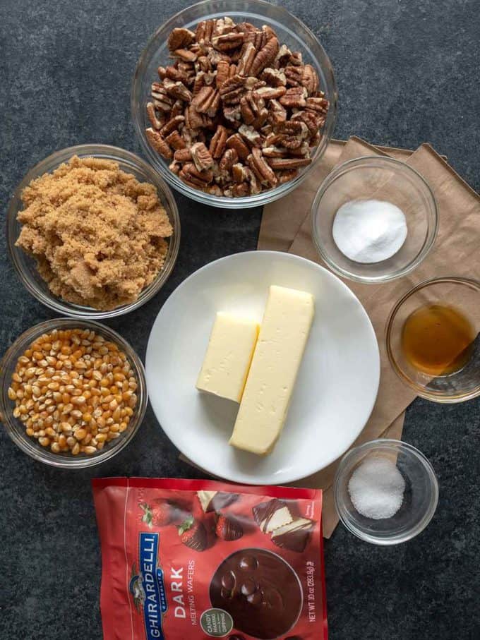 Chocolate Drizzled Caramel Pecan Crunch Pudge Factor