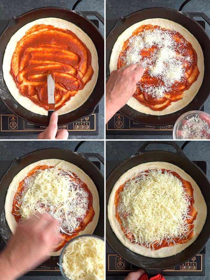 Building Halloween Cast-Iron Skillet Ghost Pizza