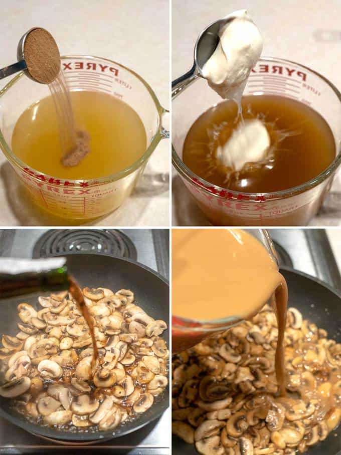Making the Mushroom Sauce for the Jaeger Schnitzel