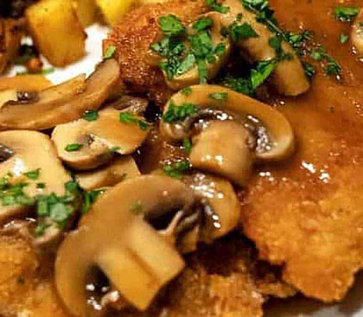 Jaeger Schnitzel with Mushroom Sauce.