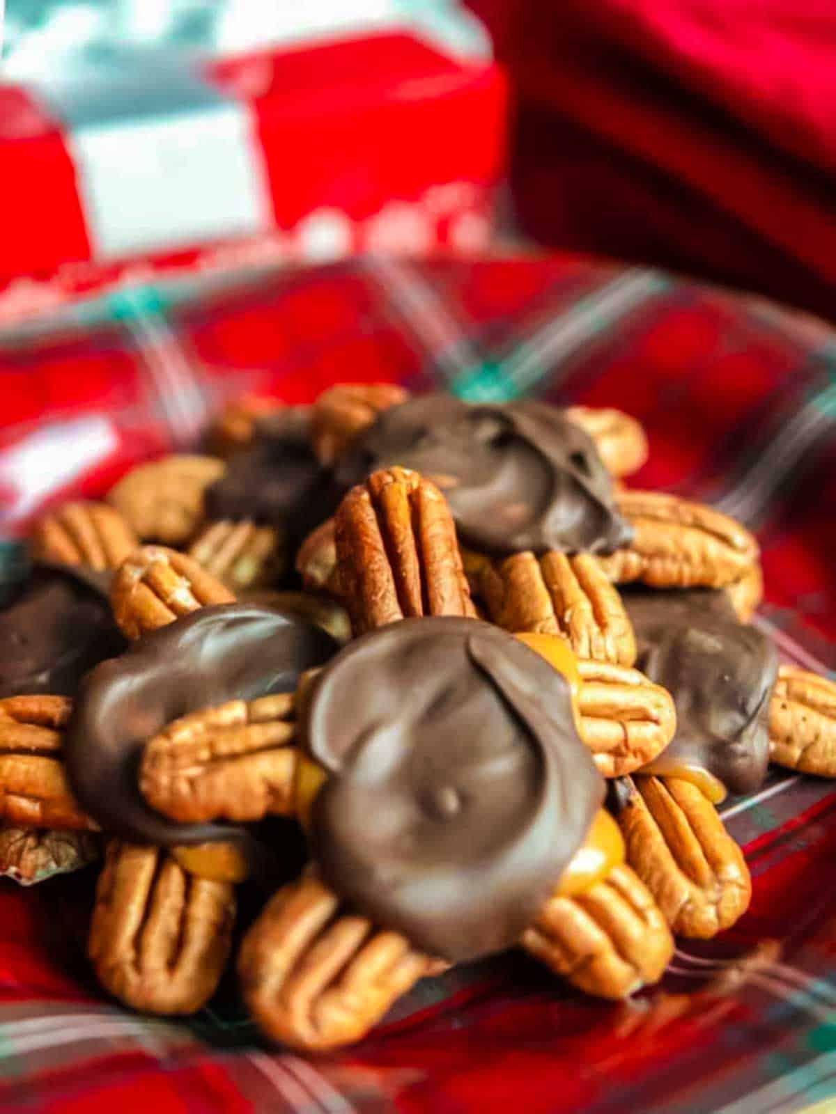 Chocolate turtle candy.