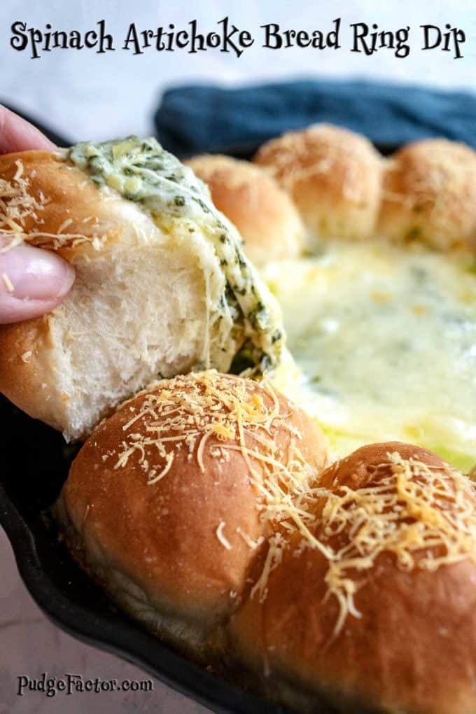 Spinach Artichoke Bread Ring Dip Pudge Factor