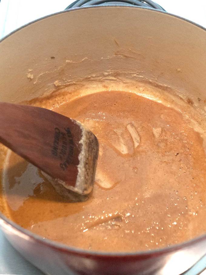 Cooking the Roux for the Chicken Étouffée 