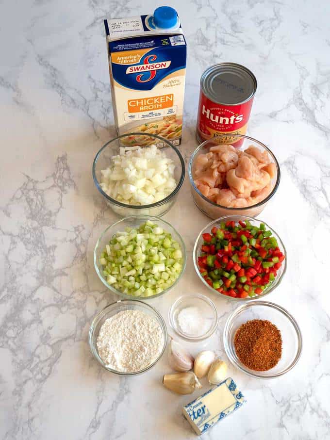 Ingredients for Chicken Etouffee