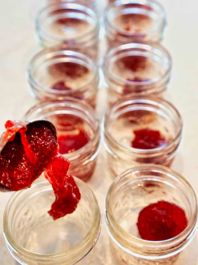 Adding Strawberry Preserves to Sous Vide Cups