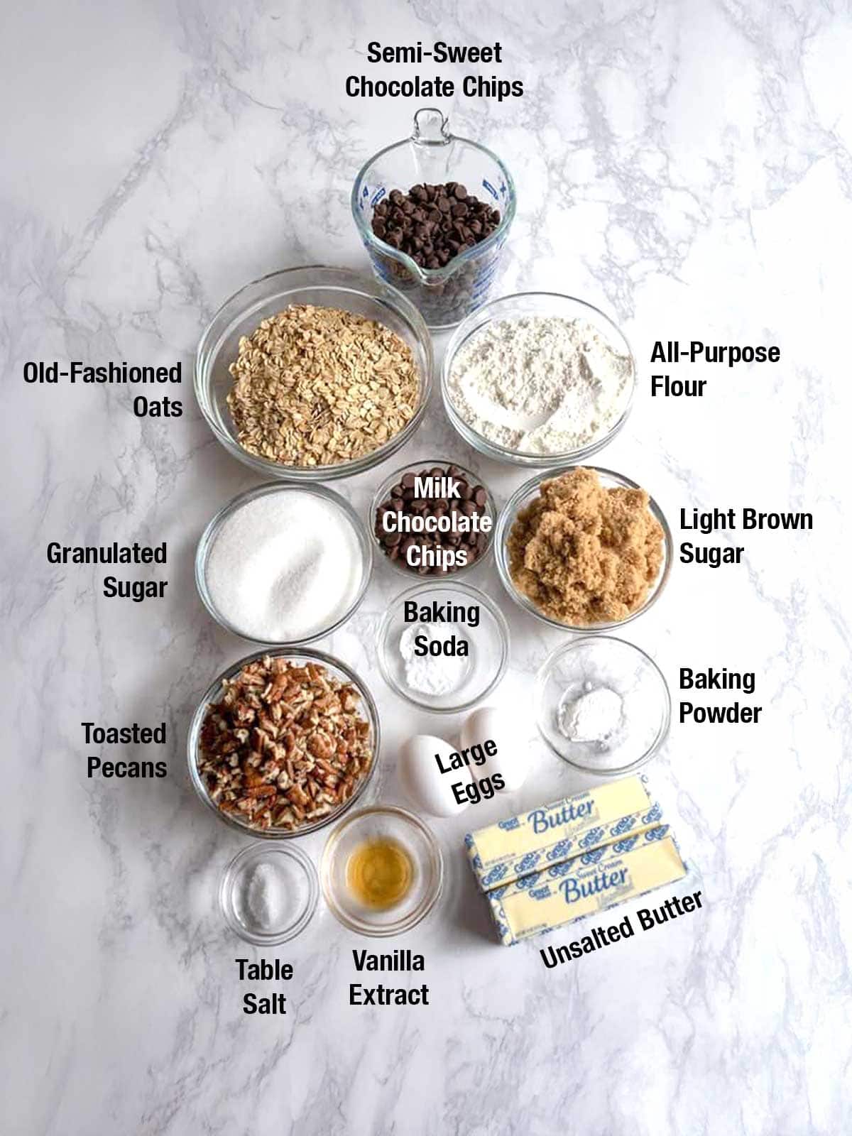 Ingredients for Neiman Marcus Cookies